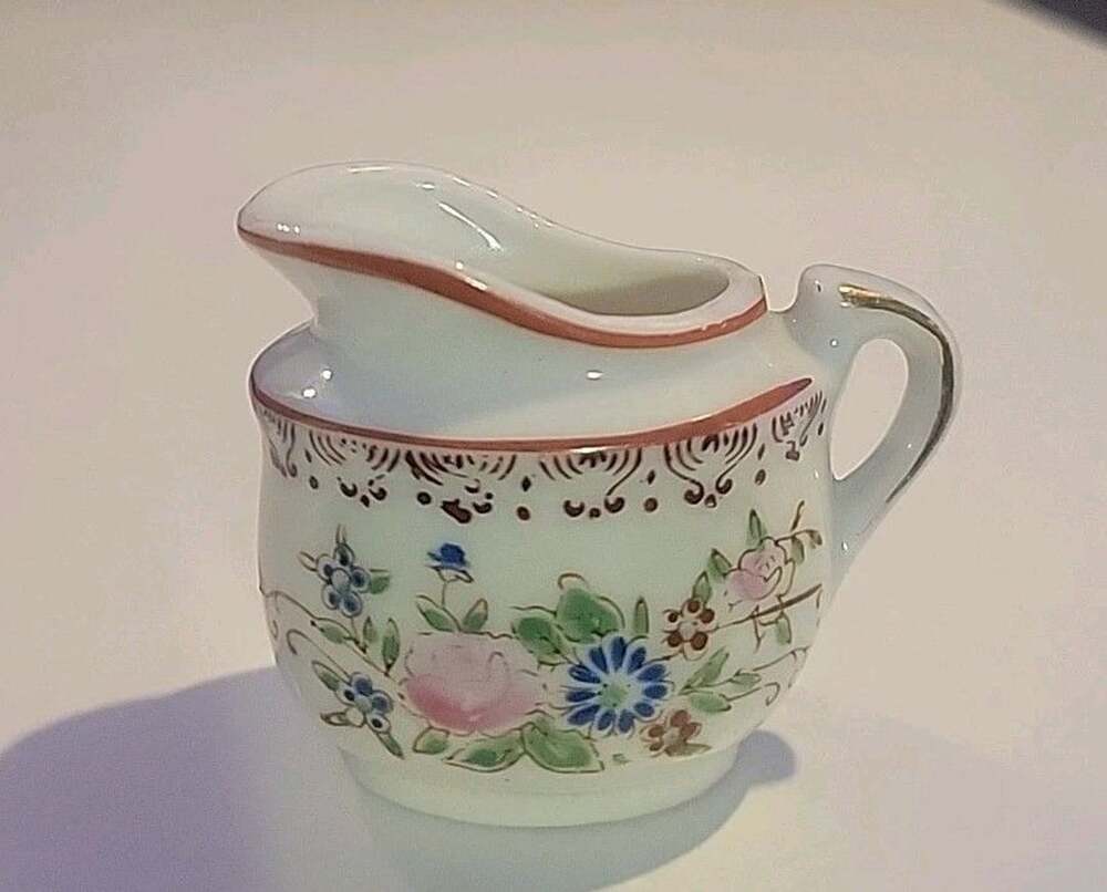 Vintage Asian -Style Creamer Jug With Floral Design